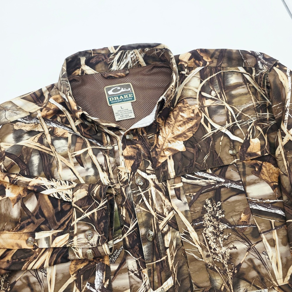 Drake Waterfowl Systems Men Large Wingshooter Advantage Max-4 Camo Hunting Shirt